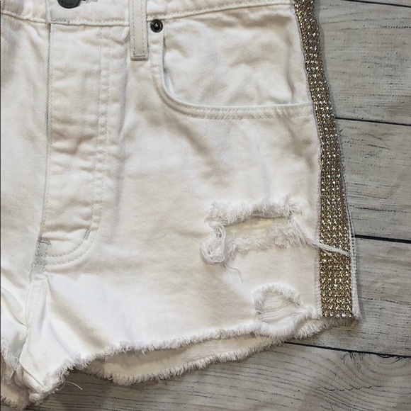 LF Carmar Rhinestone Hi Rise Distress Jean Shorts - Picture 4 of 10
